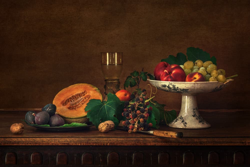Classic Fruit Still Life by Christian MARCEL — canvas wall art