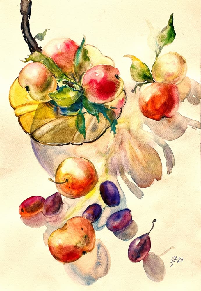 Abundant Fruit Still Life by Tanya Lundmark — canvas wall art