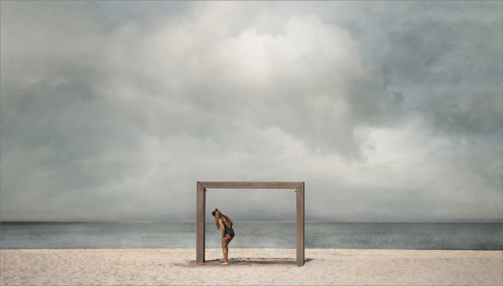 Woman in Ocean Frame by Gilbert Claes — canvas wall art