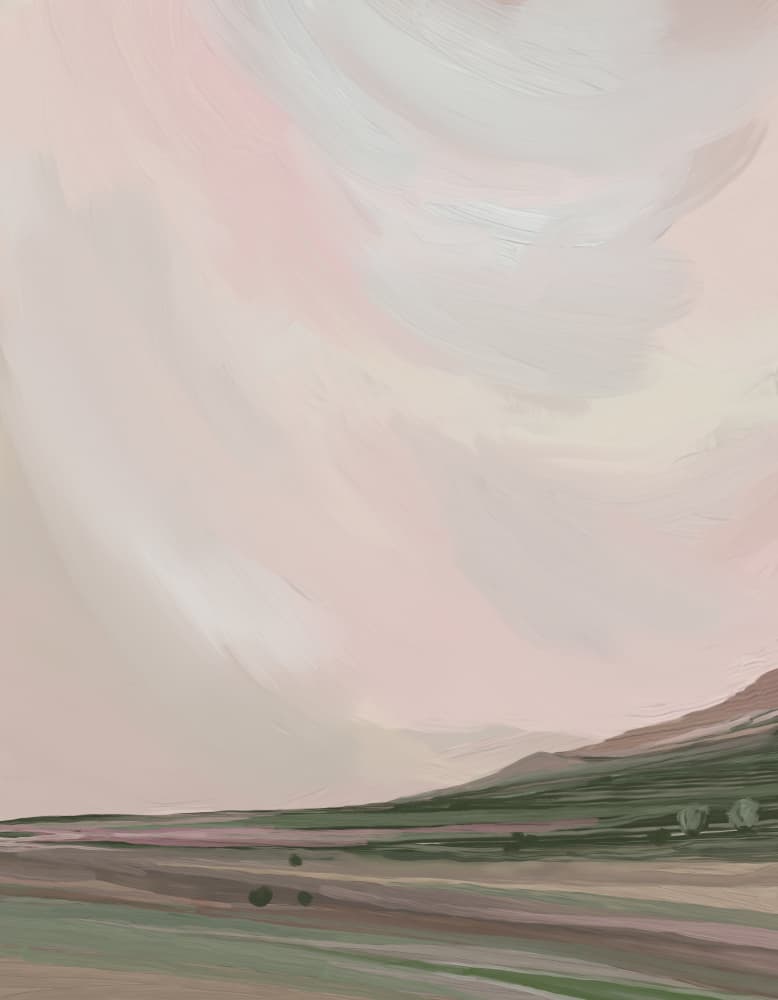 Dreamy Pastel Landscape by Josie George — canvas wall art