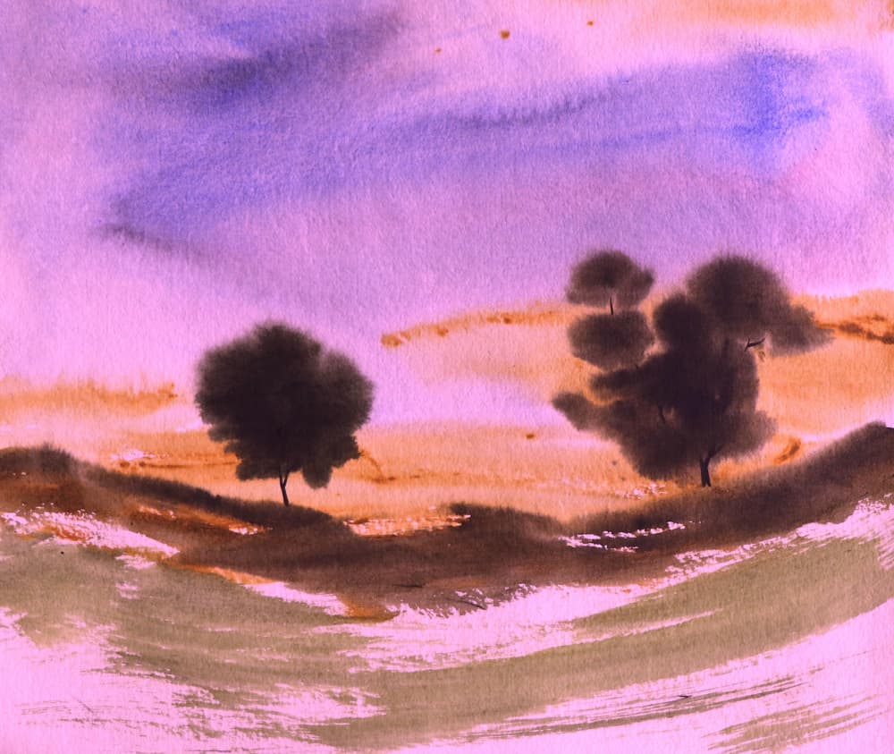 Dreamy Sunset Landscape by Santhosh ch — canvas wall art
