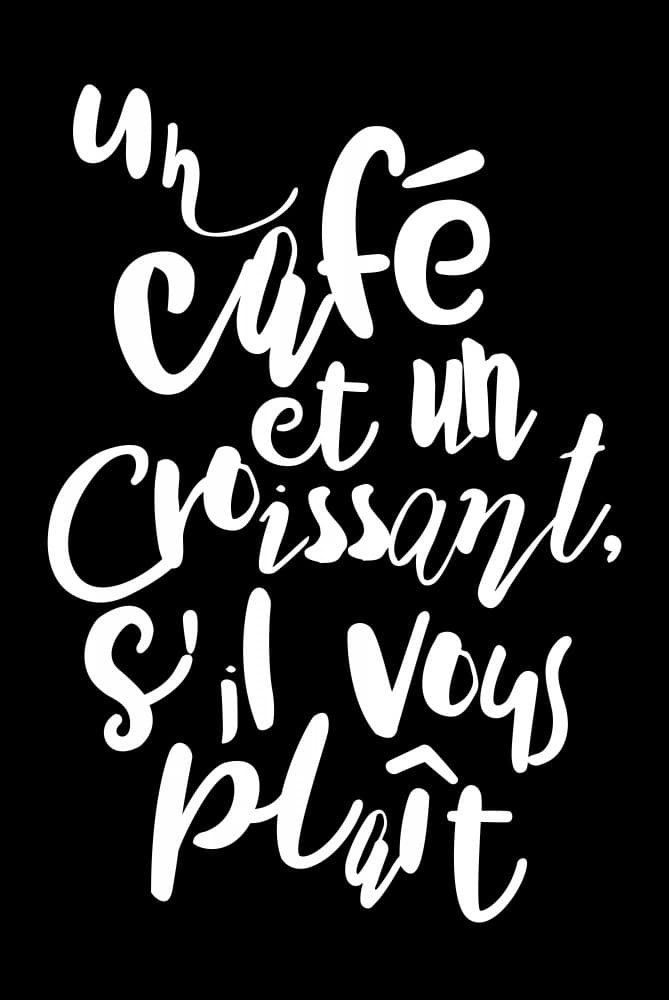 French Coffee Croissant by Oju Design — canvas wall art