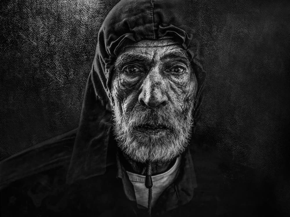 Intense Elder Gaze by Husain ALSaeed — canvas wall art