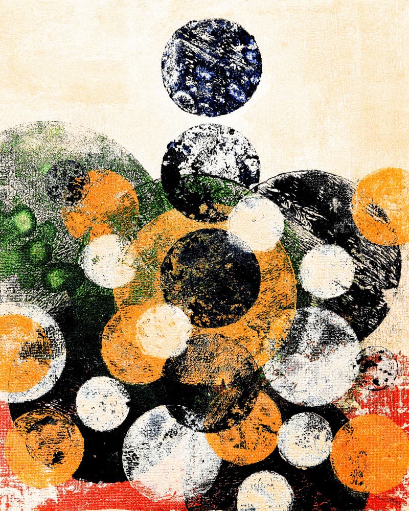 Textured Abstract Circles by Petr Strnad — canvas wall art