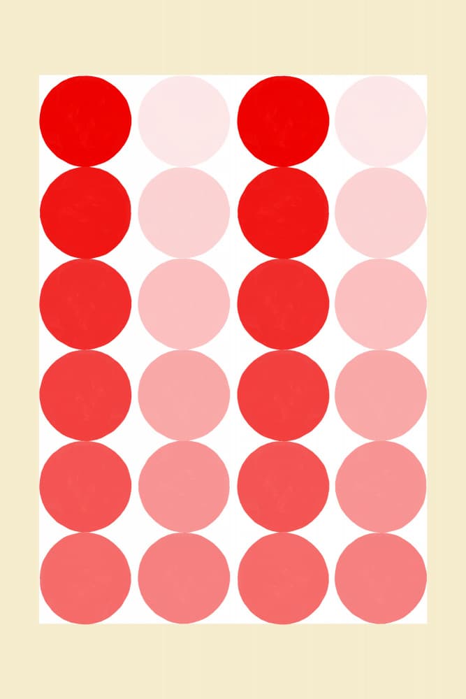 Red Pink Gradient Circles by Rosana Laiz Blursbyai — canvas wall art