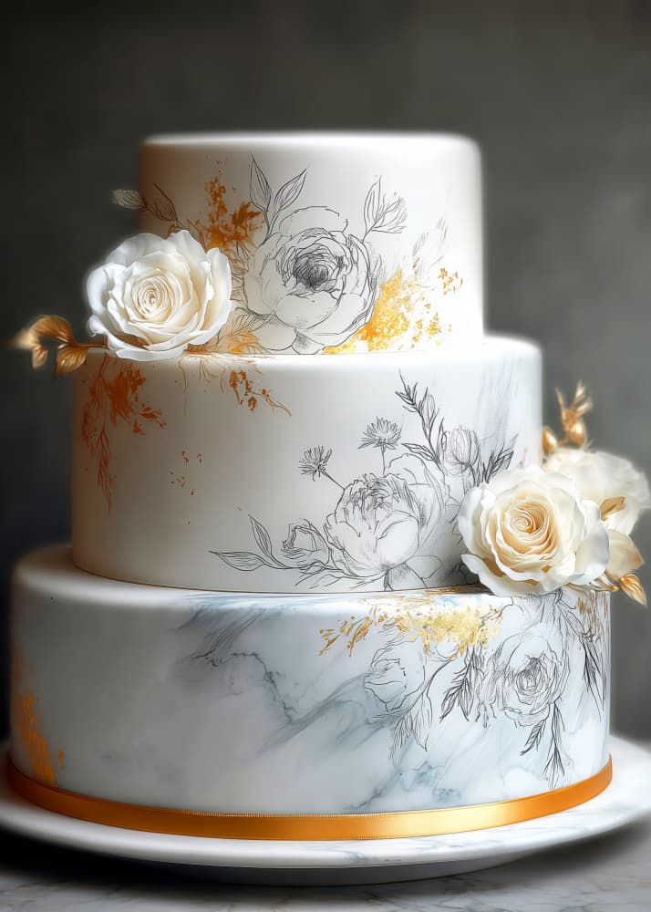 Elegant Wedding Cake by Justyna Jaszke — canvas wall art
