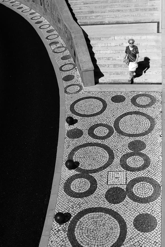 Woman On Mosaic Path by Paulo Abrantes — canvas wall art