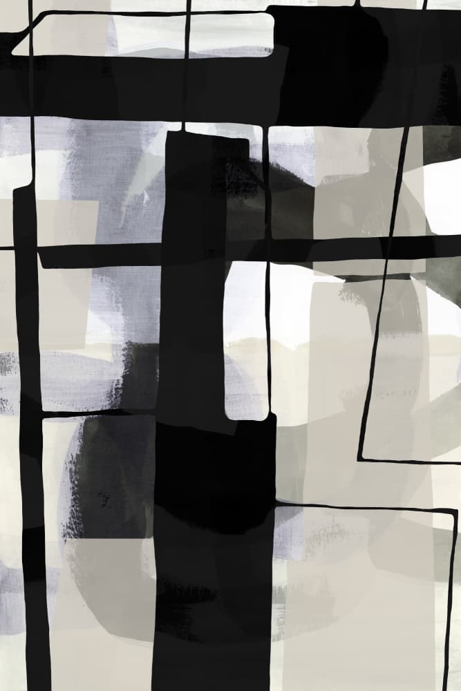 Monochrome Abstract Forms by cartissi — canvas wall art