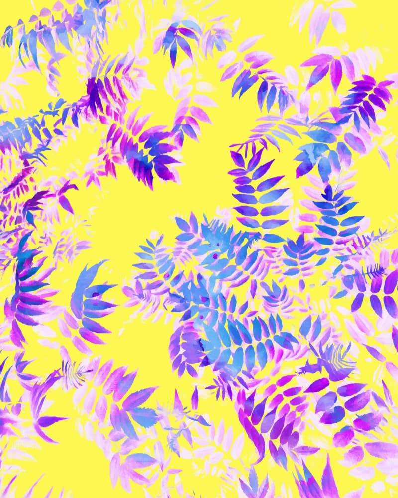 Vibrant Watercolor Leaves by Uma Gokhale — canvas wall art