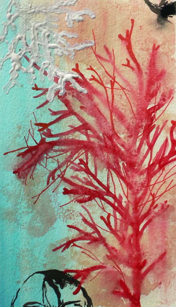Underwater Red Coral by Christine Lindstrom — canvas wall art