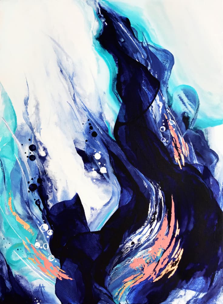 Blue Ocean Flow by Alyson Storms — canvas wall art