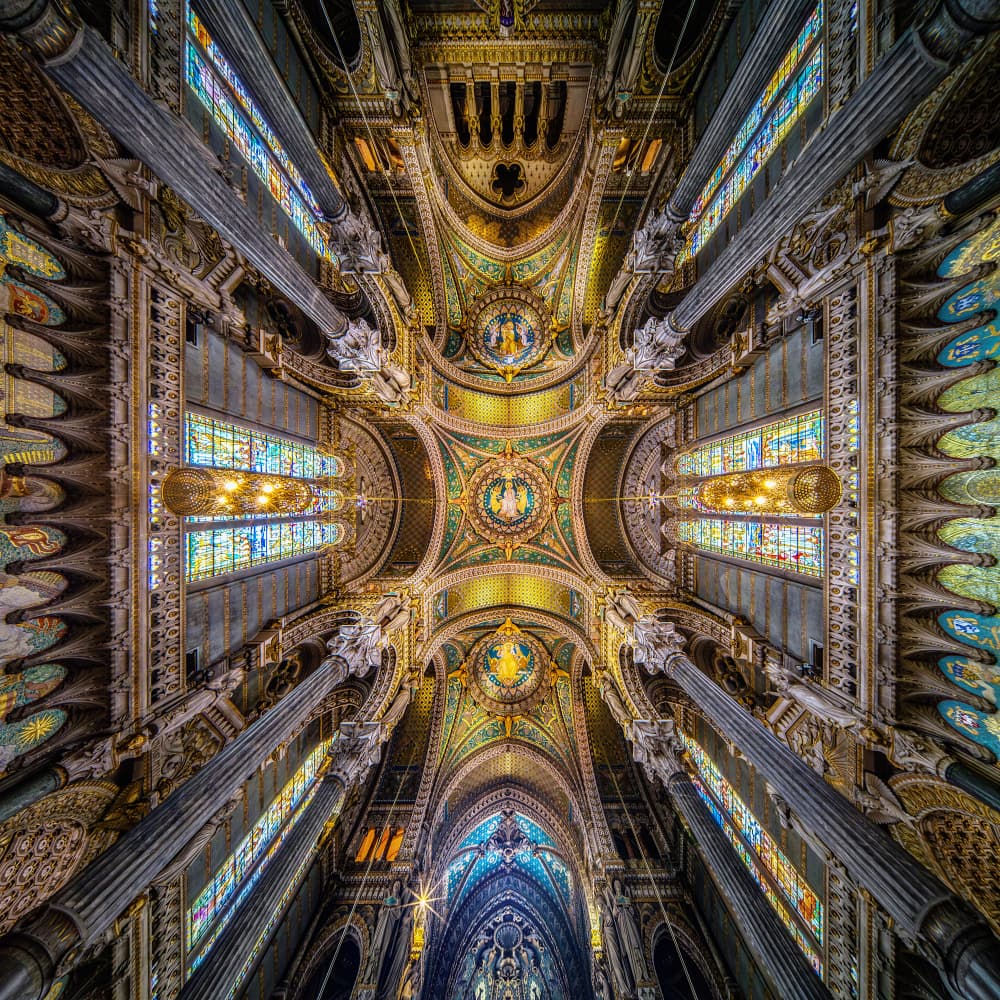Ornate Cathedral Ceiling by Antoni Figueras — canvas wall art
