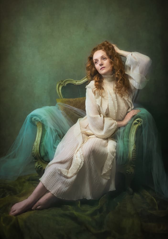 Elegant Pensive Woman by Catherine Wang — canvas wall art