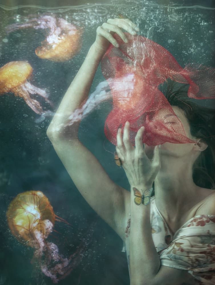 Ethereal Underwater Woman by miriana — canvas wall art