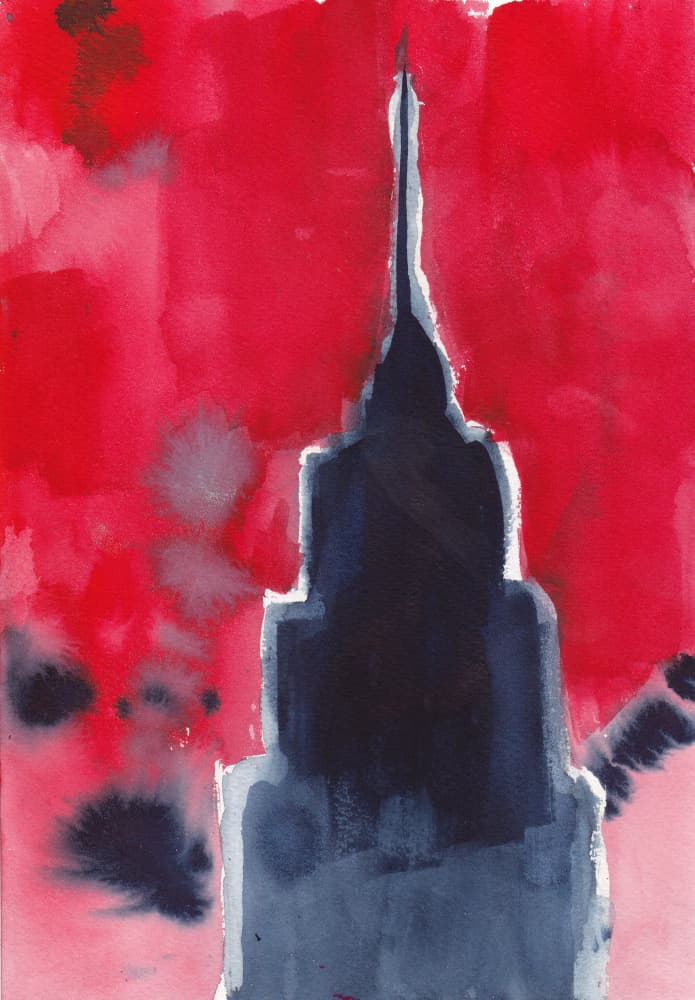 Red Sky Skyscraper by Janel Bragg — canvas wall art