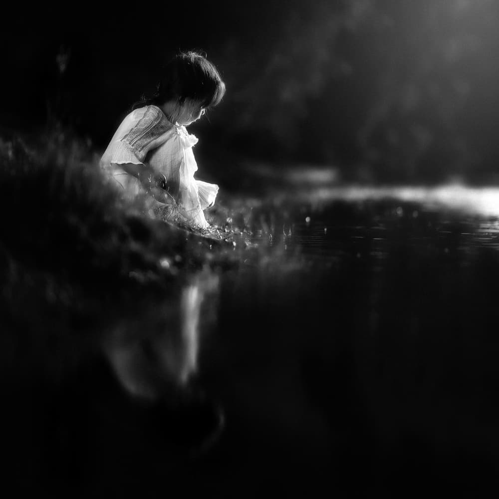 Child's Gentle Splash by Despird Zhang — canvas wall art