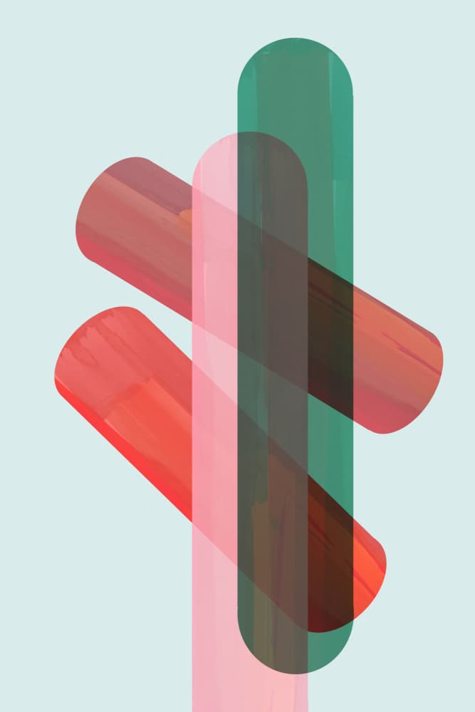 Translucent Geometric Shapes by cartissi — canvas wall art