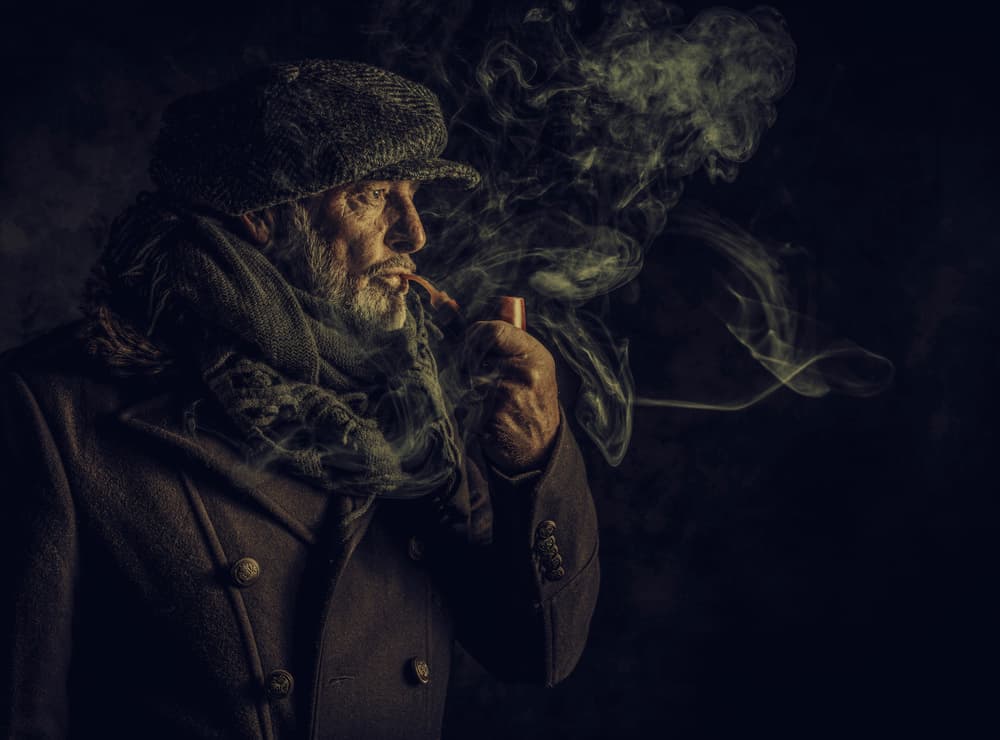 Man Smoking Pipe by gNo — canvas wall art