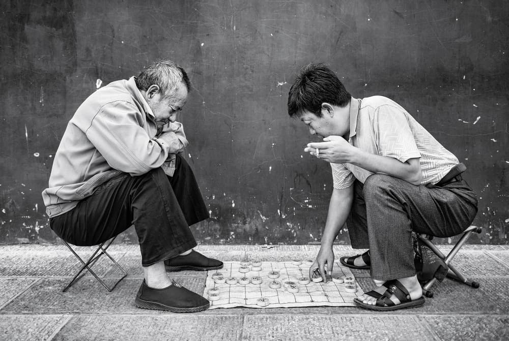 Chinese Street Chess Players by Marco Tagliarino — canvas wall art
