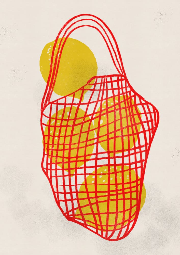 Fresh Lemons Red Bag