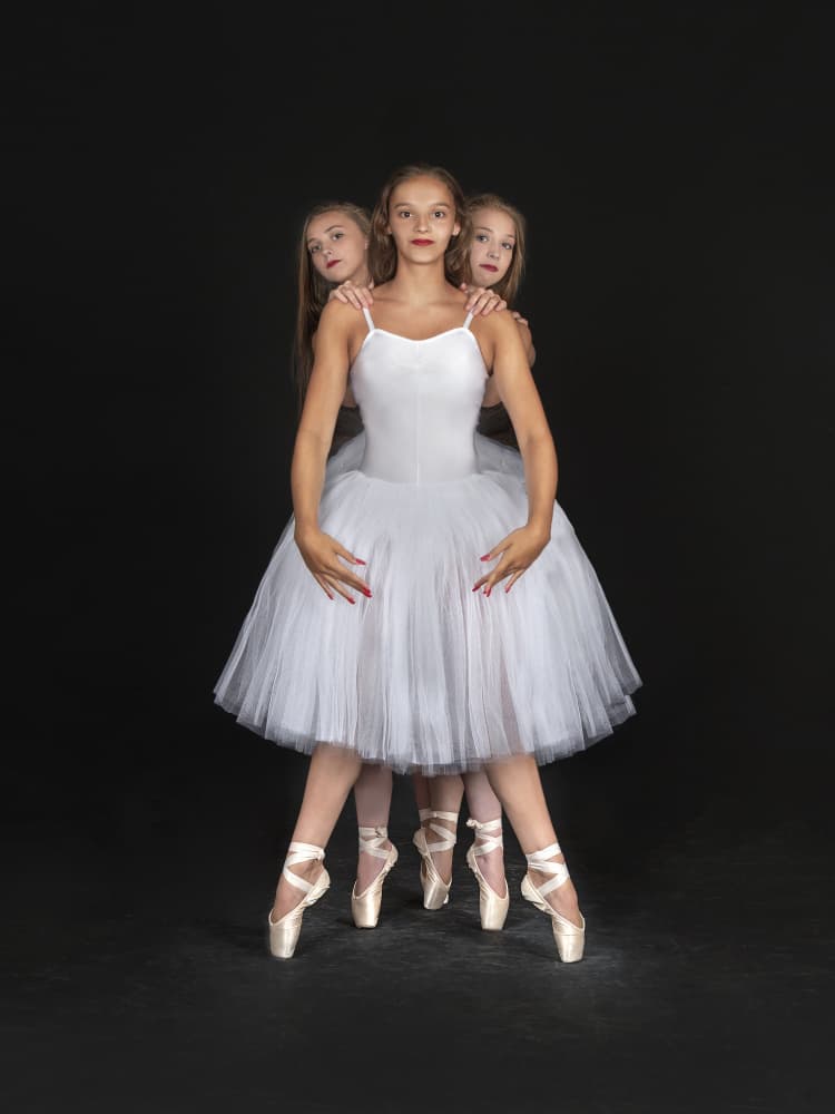 Three Elegant Ballerinas by Pauline Pentony MA ARPS DPAGB — canvas wall art
