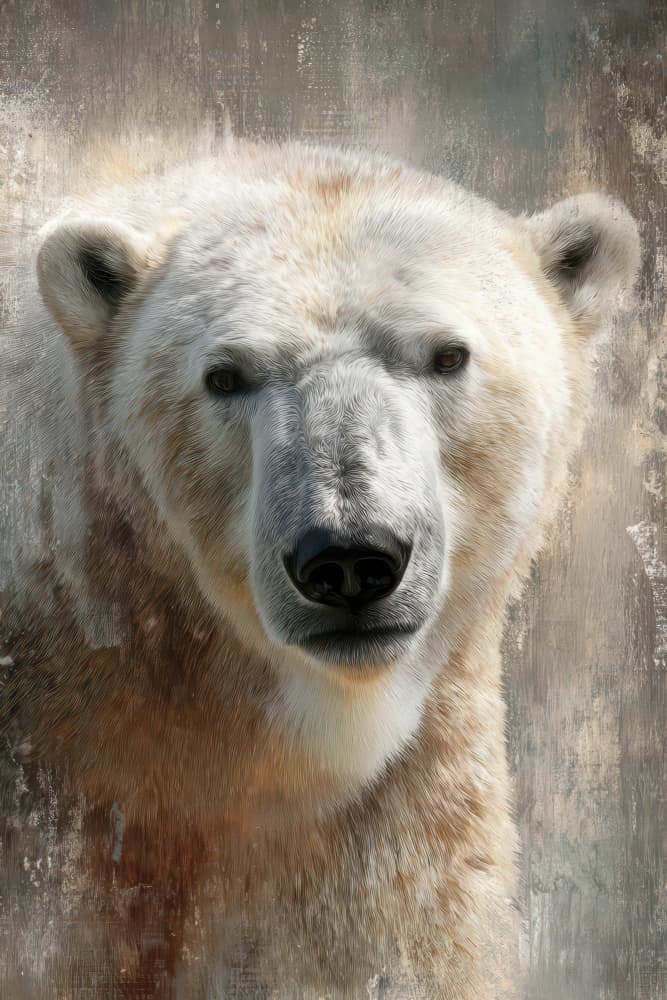 Powerful Polar Bear Portrait by Rafal Kulik — canvas wall art