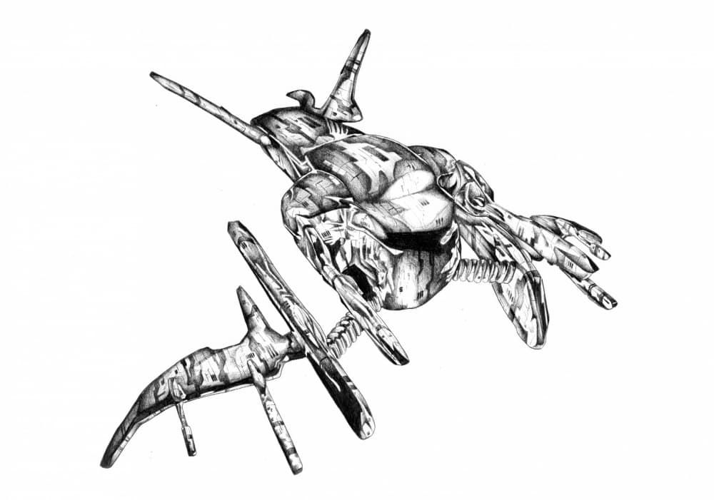 Futuristic Biomechanical Form by Kulik — canvas wall art
