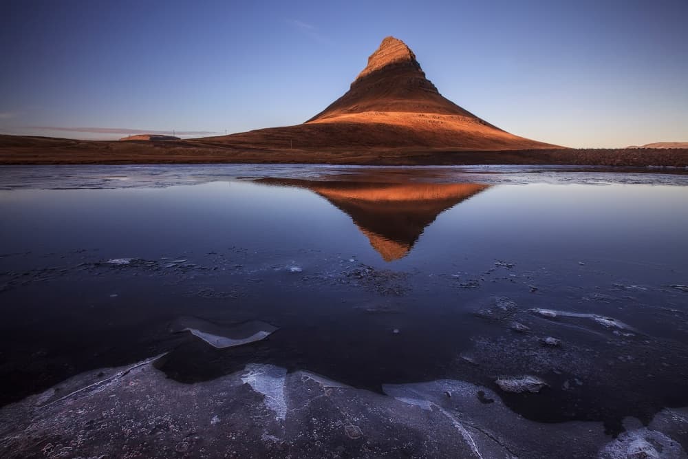 Golden Kirkjufell Reflection by Bragi Ingibergsson - BRIN — canvas wall art