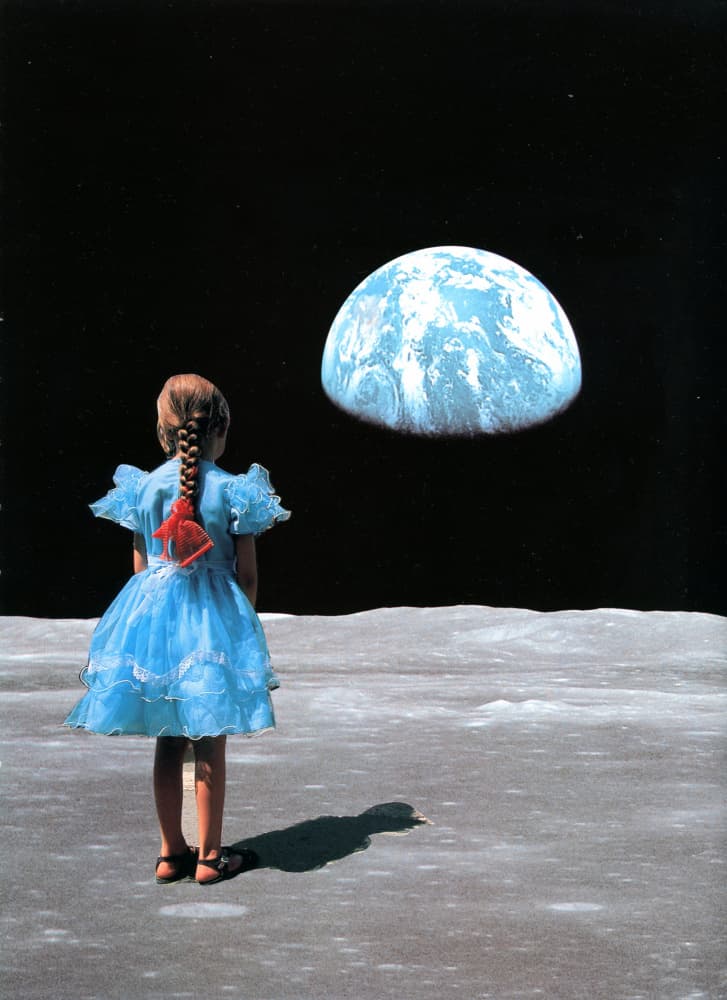 Girl On Moon Earthbound by Betty Klaasse — canvas wall art