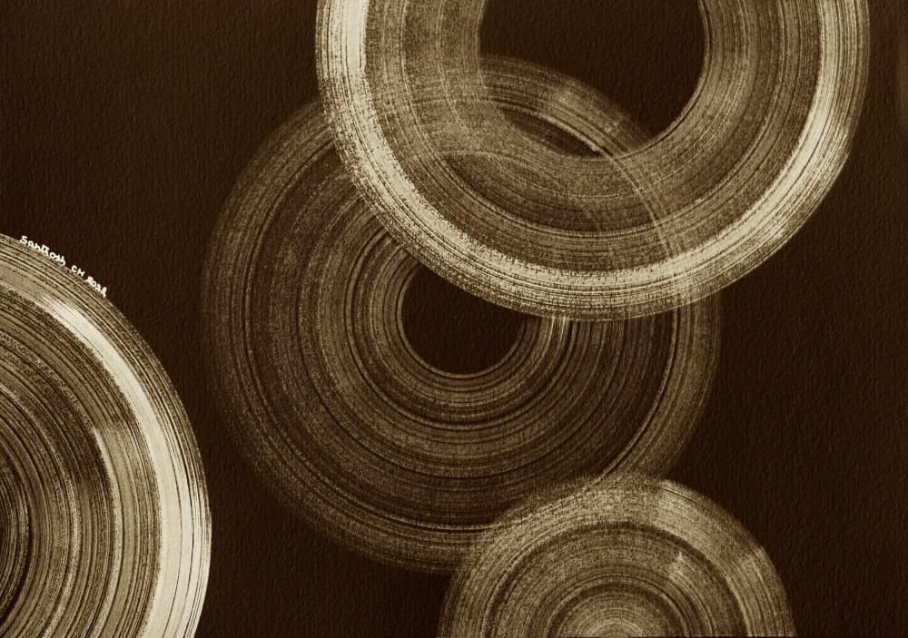 Textured Sepia Rings by Santhosh ch — canvas wall art