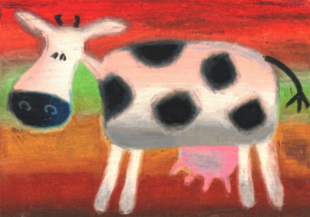 Whimsical Spotted Cow by Kulik — canvas wall art