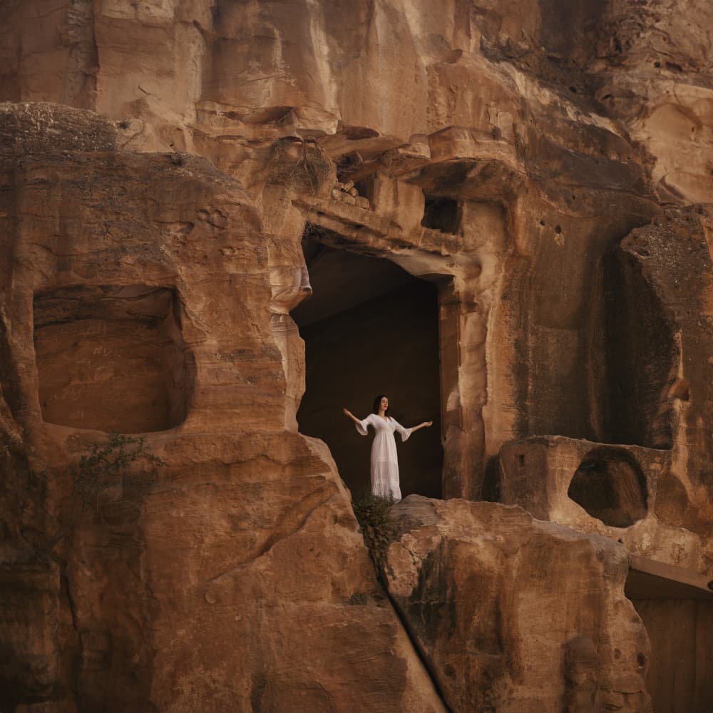 Ancient Petra Entrance by Raluca Arhire — canvas wall art