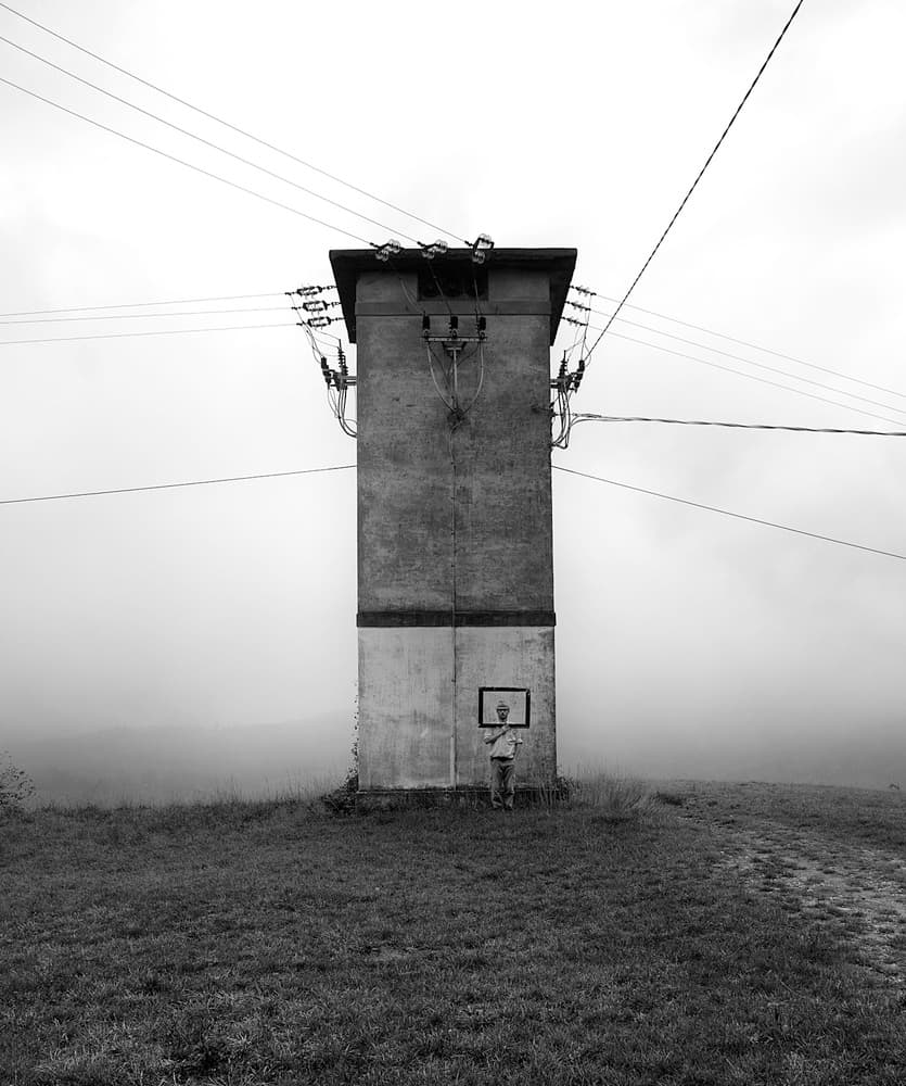 Child and Foggy Tower by Carlo Ferrara — canvas wall art
