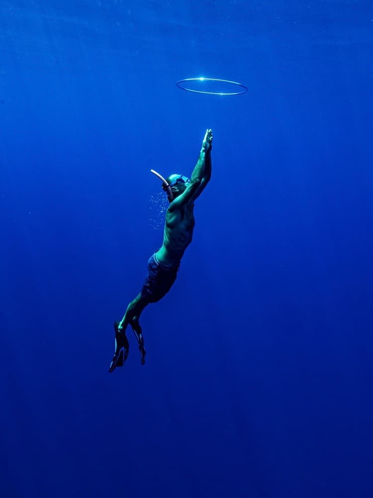 Freediver Glowing Ring by Serge Melesan — canvas wall art