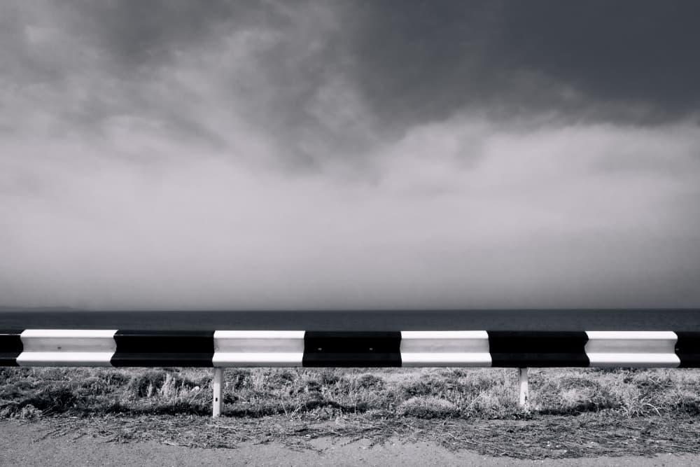 Monochrome Ocean Barrier by Heike Wolters-Wrase — canvas wall art