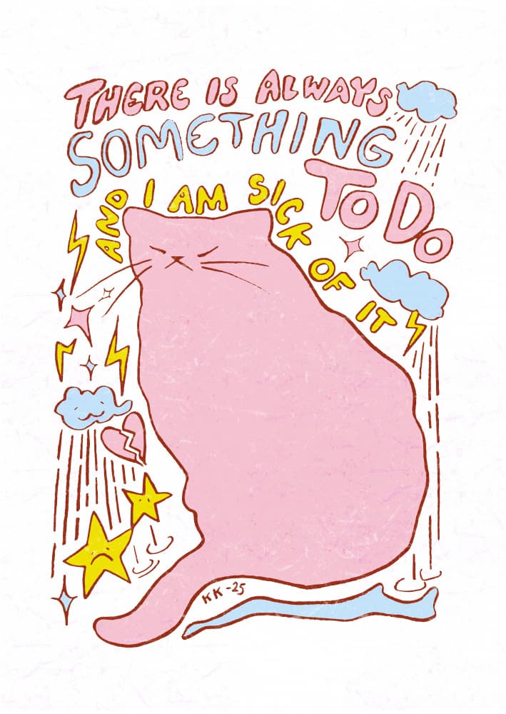 Sick Of It Cat by Katariina Kosunen — canvas wall art