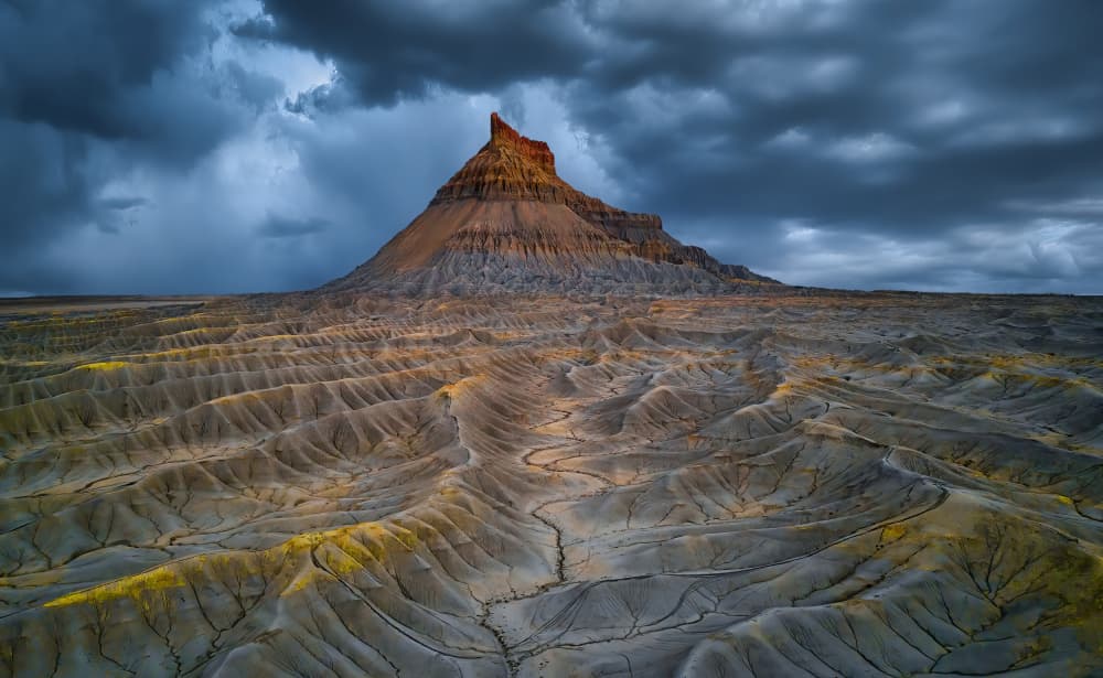 Mesa Under Stormy Sky by Michael Zheng — canvas wall art