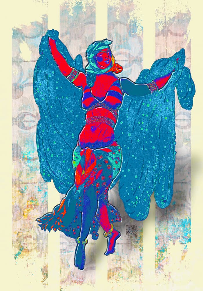 Colorful Belly Dancer by Osvaldo Russo — canvas wall art