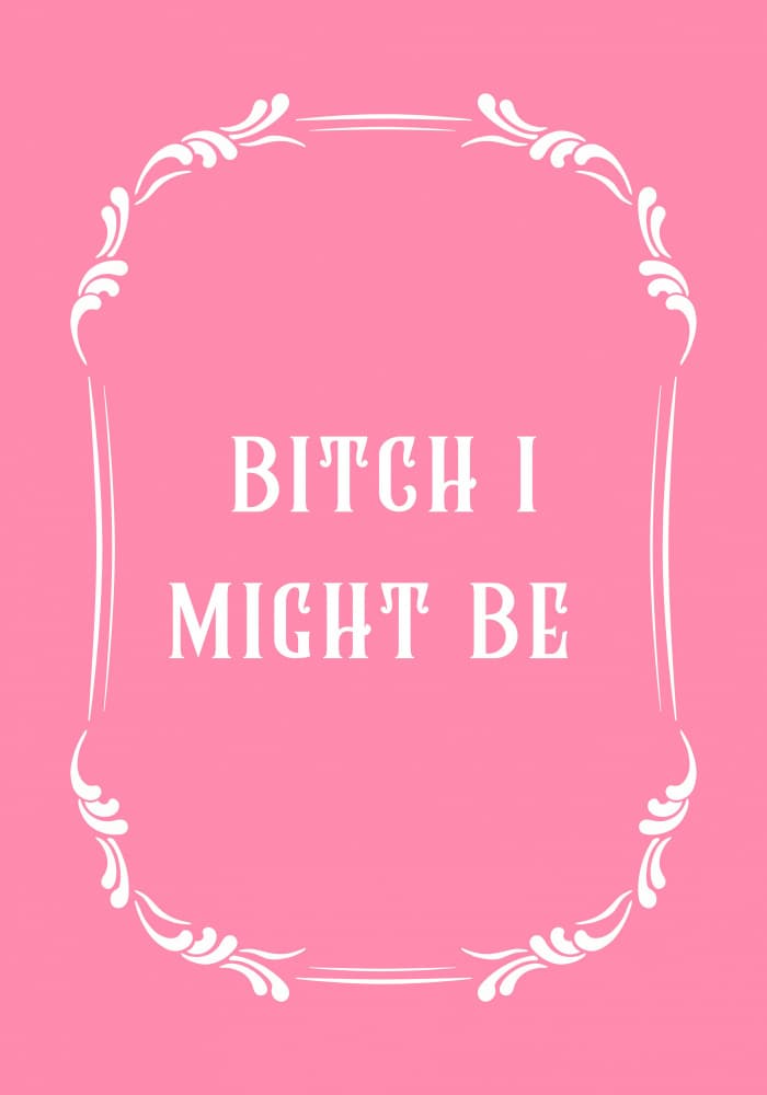 Bitch I Might Be by Athene Fritsch — canvas wall art