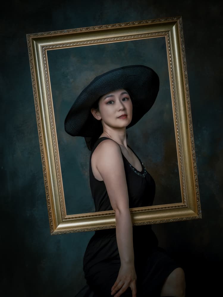 Elegant Woman Framed by Jeff Wang — canvas wall art