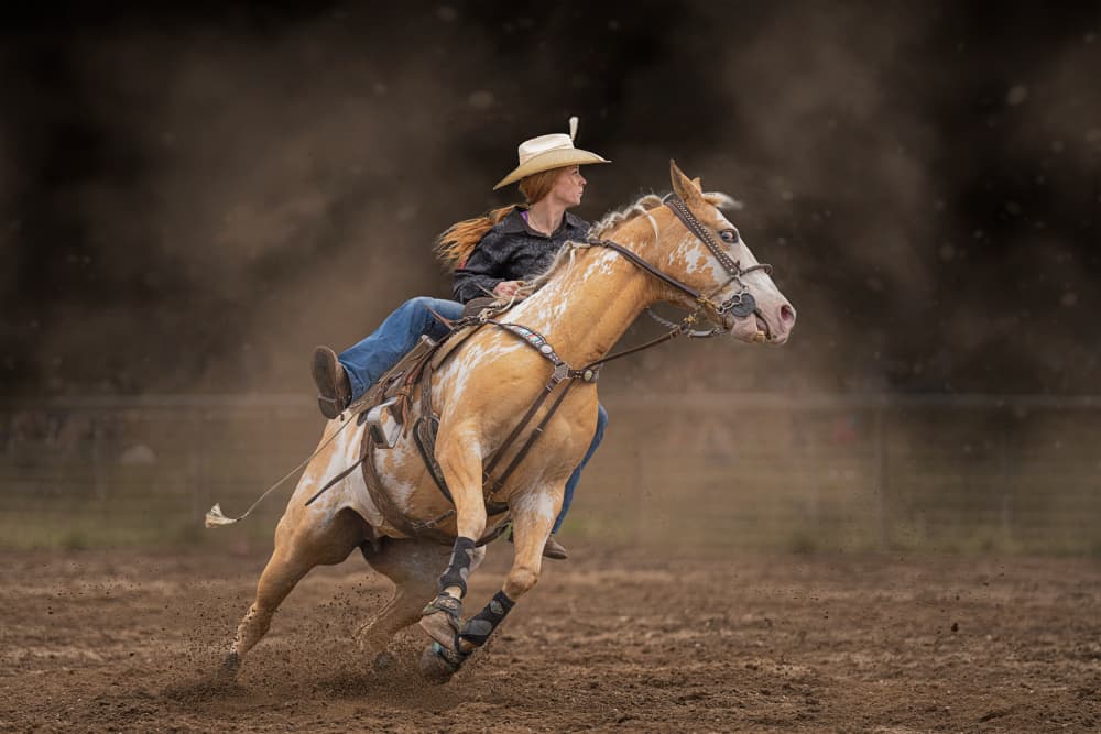 Cowgirl Riding Fast by Lydia Jacobs — canvas wall art