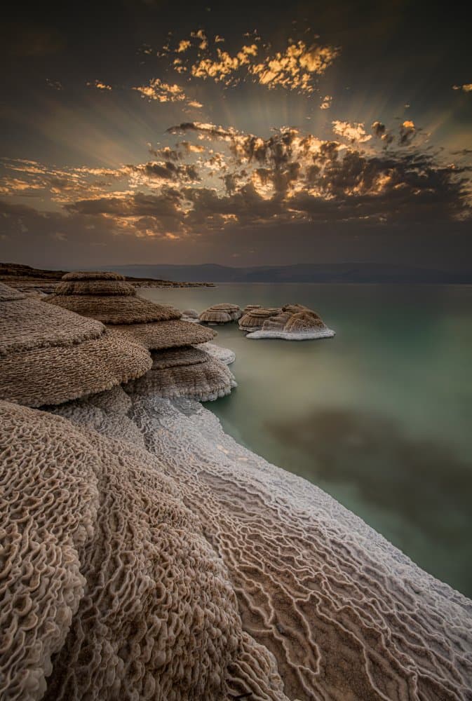 Dead Sea Sunset Glow by Isam Telhami — canvas wall art