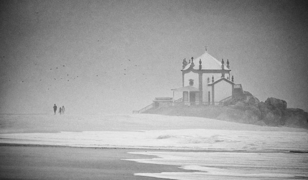 Misty Coastal Church by Jorge Pena — canvas wall art