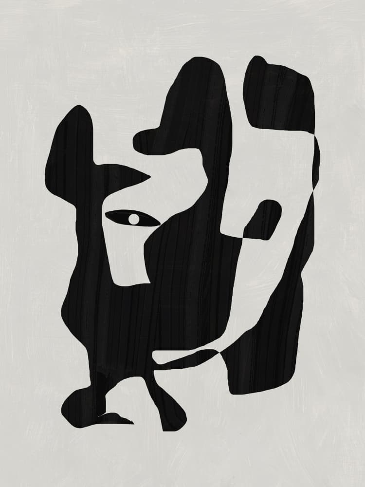 Stark Abstract Face by Little Dean — canvas wall art