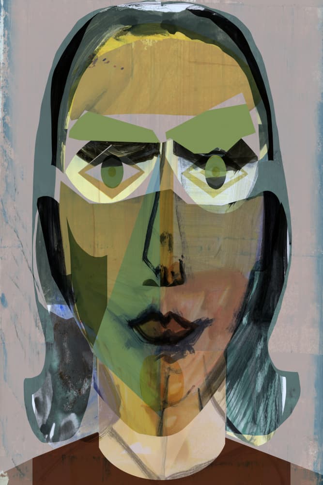 Geometric Woman Portrait by casa cartissi — canvas wall art