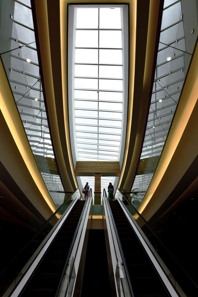 Modern Escalator Ascent by Jorge Pimenta — canvas wall art