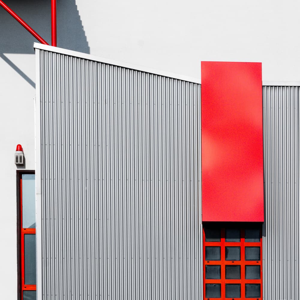 Modern Red Facade by Stephan Rückert — canvas wall art