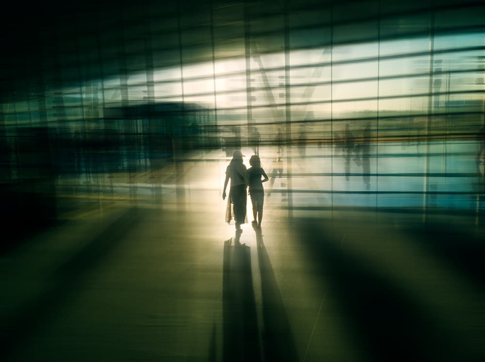 Mother and Child Silhouettes by Bingo Z — canvas wall art
