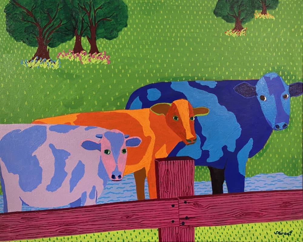 Three Cows by Sue Graef — canvas wall art