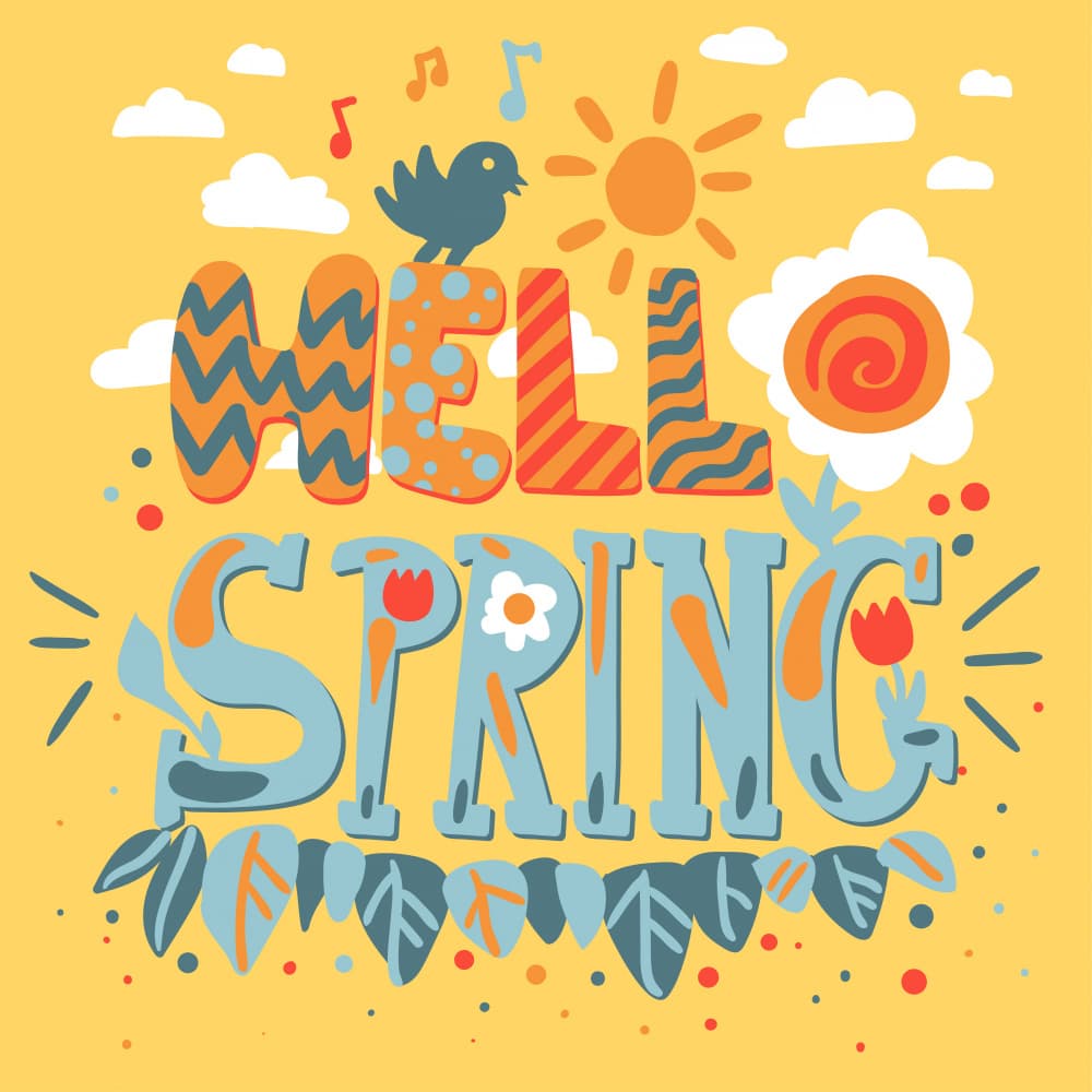 Cheerful Hello Spring Sunshine by Marika Barsrsind β canvas wall art